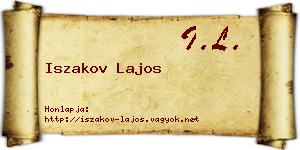 Iszakov Lajos névjegykártya